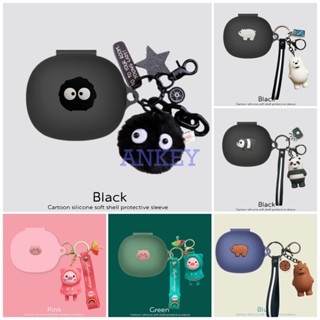 For Anker Soundcore R50i P20i P3 Note 3 3S Earphone Silicone Case Black Panda Earbuds Soft Protective Headphone Cover Headset Skin with Pendant