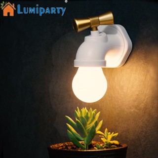 Lumiparty โคมไฟตั้งโต๊ะ Led รูปก๊อกน้ํา 2 โหมด ชาร์จ Usb สําหรับติดข้างเตียง ทางเดิน บันได