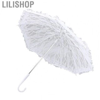 Lilishop Lace Parasol Umbrella White Lace Parasol Umbrella Multi Purpose for Prom