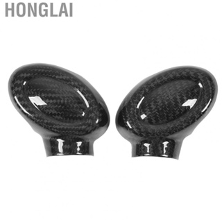 Honglai Shifter Lever Knob Cover  Carbon Fiber Clear Texture Fashion Gear Shift Knob Cover Trim Scratch Proof 2pcs Toughness  for Car