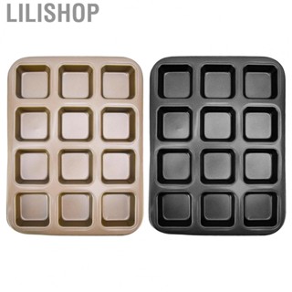 Lilishop Nonstick 12-Cavity Brownie Muffin Cupcake Cake Pan   Bread Baking Mold