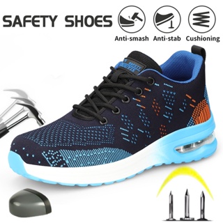 รองเท้าเซฟตี้ หัวเหล็ก น้ําหนักเบา ป้องกันการกระแทก ขนาดใหญ่…