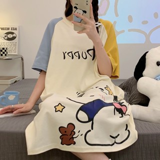 womens new summer sweet pajamas Summer cartoon Pochacco loose casual home service short-sleeved nightdress