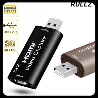 Rullz แผ่นการ์ดจับภาพวิดีโอเสียง Mini 4K เป็น 1080P USB 2.0 HDMI สําหรับโทรศัพท์ PS3 PS4 กล่องบันทึกเกม PC อุปกรณ์สตรีมมิ่งสด