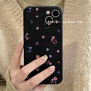 เคสโทรศัพท์มือถือ กันกระแทก ลายดอกไม้ สีดํา สําหรับ Apple Iphone 14promax 13 12 11 14pro 13pro 14