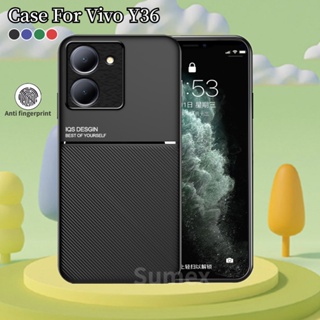 เคสโทรศัพท์มือถือหนัง ซิลิโคนนิ่ม ขอบแข็ง แม่เหล็ก หรูหรา สําหรับ Vivo Y36 2023 Vivoy36 4G Vevo Y 36 36Y Y27 5G