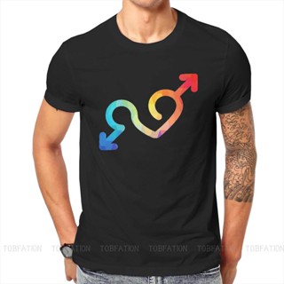 [S-5XL]ข้อเสนอพิเศษ LGBT Gay Rainbow Pride Symbol Clic T Shirt Vintage Graphic High Quality Tshirt Loose Crewneck Men Cl