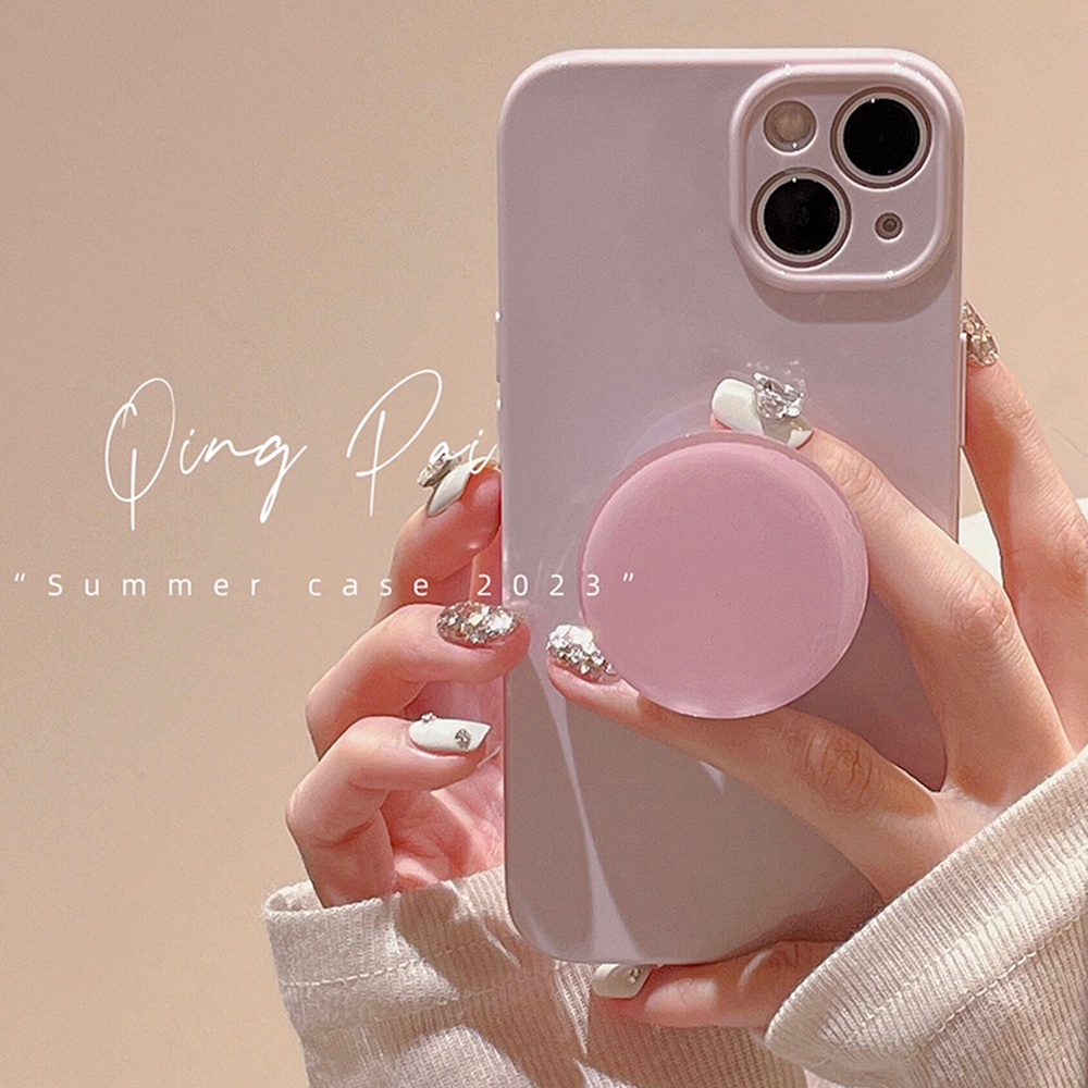 Simple Macaron สีรอบโทรศัพท์ Grips เคสโทรศัพท์สําหรับ IPhone 11 16 15 14 12 13 Pro Max 16 PLUS Glossy Dirt ทนนุ่มโทรศัพท์ปกหลัง ราคา ถูกที่สุด ดีลบีเคเค แกลเลอรีภาพที่ 6