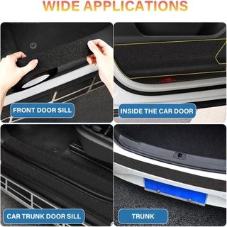 1PC Universal รถประตู Sill สติกเกอร์ PEVA สะท้อนแสงขอบประตูรถ Guards ประตู Sill Protector Auto Anti Collision Strip สําหรับขอบรถด้านหน้าและด้านหลังกันชน Sill Protector