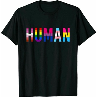 เสื้อยืดพิมพ์ลายแฟชั่นเสื้อยืดcalandfashionGildan เสื้อยืด ลายธงมนุษย์ Lgbt Gay Pride Month Transgender Rainbow Lesbian