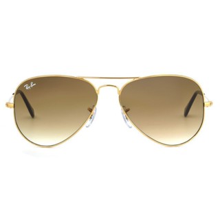 Ray Ban aviator RB3025 001/51 แว่นตากันแดด ไล่โทนสีน้ําตาล สีทอง สําหรับผู้หญิง RXDI P5MJ