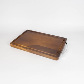 MINIWOOD เขียงไม้จามจุรีหูจับโลหะ Wooden cutting board FOOD GRADE