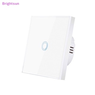 Brightsun ใหม่ แผงสวิตช์ไฟ Led 1Gang เซนเซอร์ไฟฟ้า มาตรฐาน EU UK สําหรับติดผนัง