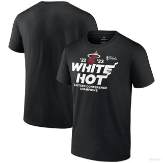 Qy เสื้อยืดแขนสั้น พิมพ์ลาย NBA Miami Heat Finals พลัสไซซ์ สําหรับทุกเพศ 2023