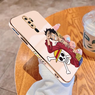 เคส OPPO A3S A5 A5S A7 A12 A12S A5 A9 2020 A83 A91 เคสโทรศัพท์มือถือนิ่ม ขอบสี่เหลี่ยม พิมพ์ลาย D.Luffy หรูหรา