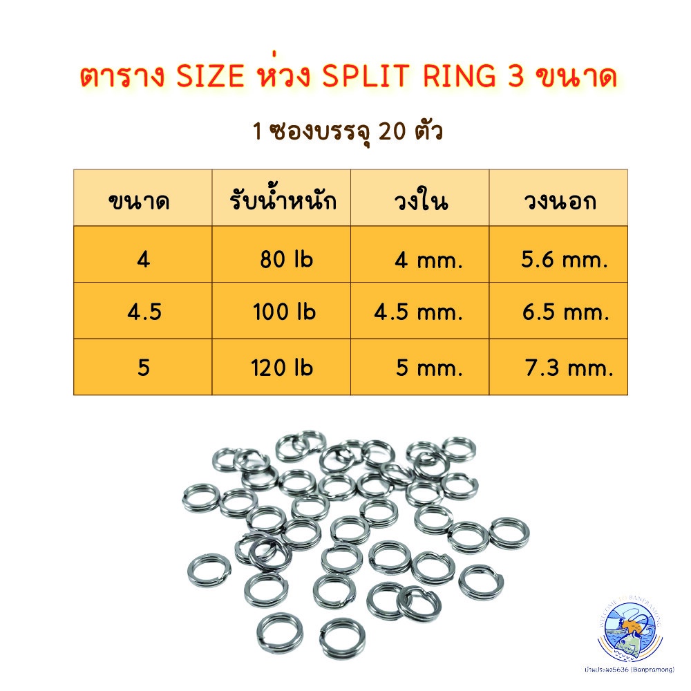 ห่วงสปริทริง ห่วงใส่เหยื่อปลอมSPLIT RING CHAMPION มี 3 ขนาด 4/ 4.5/5 ใช้ทำเหยื่อปลอม ทำจากแสตนเลสสตีล แข็งแรงไม่เป็นสนิม ราคา ถูกที่สุด ดีลบีเคเค แกลเลอรีภาพที่ 2
