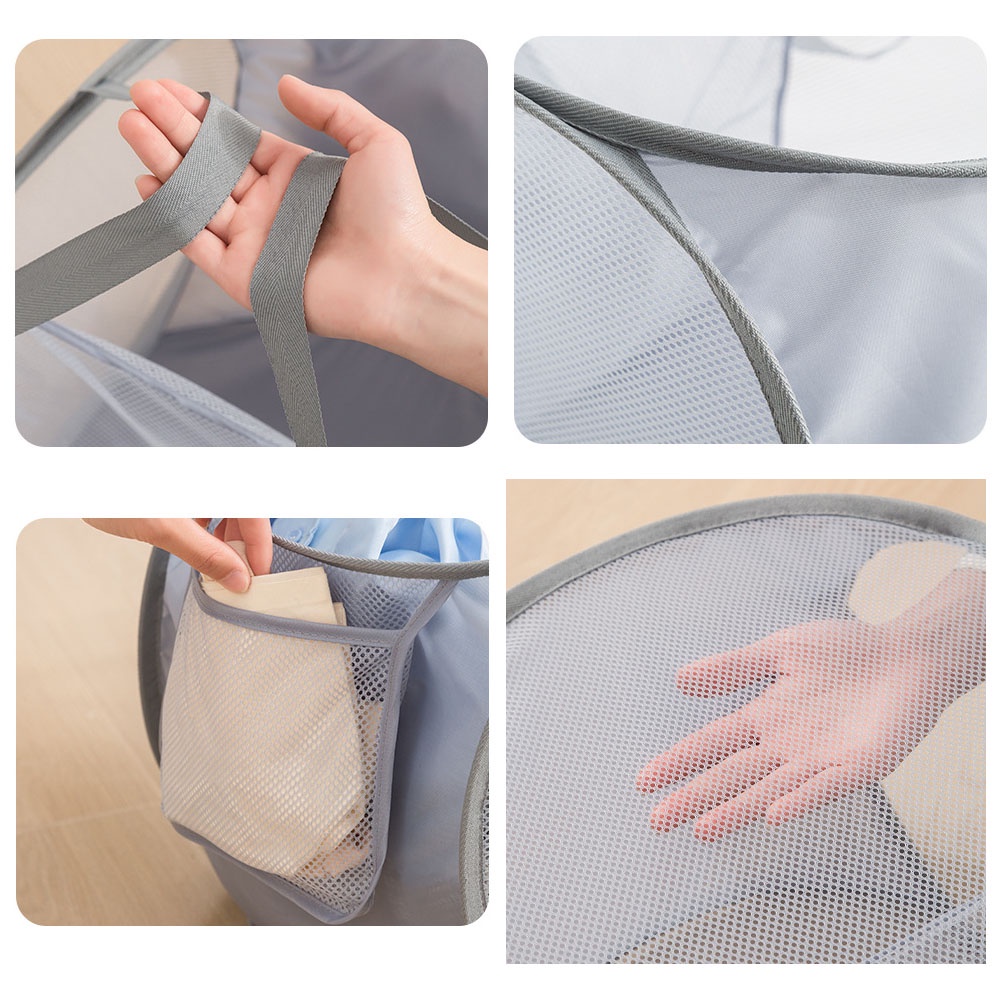 ตะกร้าผ้า แบบหนา พับได้ สามชั้น สําหรับใส่เสื้อผ้าใช้ในครัวเรือน ห้องนอน ราคา ถูกที่สุด ดีลบีเคเค แกลเลอรีภาพที่ 4