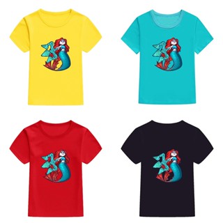 เสื้อยืดแขนสั้นลําลอง ทรงหลวม ลาย Mingyuan Ruby Gillman Teenage Kraken Mermaid Chelsea สําหรับเด็กทุกเพศ