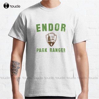 เสื้อยืดลําลอง แขนสั้น พิมพ์ลาย Endor Park Ranger ขนาดใหญ่ สไตล์คลาสสิก สําหรับผู้ชาย และผู้ใหญ่