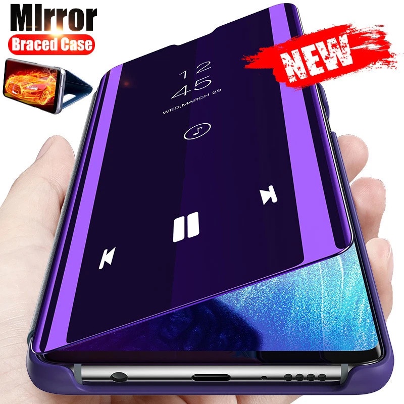 เคสโทรศัพท์มือถือ แบบฝาพับกระจก สําหรับ Samsung S20 FE S10 S20 Ultra Note 10 Plus 20 Ultra 5G