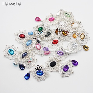 [highbuying] จี้เครื่องประดับผม อัลลอย สีเงิน พื้นแบน 34*56 มม. สําหรับตกแต่งเสื้อผ้า DIY