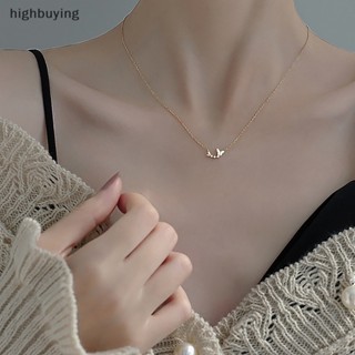 [highbuying] สร้อยคอโซ่ จี้ผีเสื้อ สีทอง สีเงิน สไตล์เกาหลี เรียบง่าย เครื่องประดับแฟชั่น สําหรับผู้หญิง พร้อมส่ง