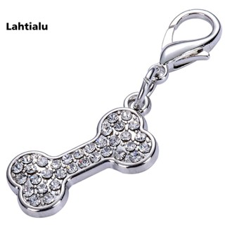 Lahtialu พวงกุญแจ จี้รูปกระดูก ประดับพลอยเทียม อุปกรณ์เสริม สําหรับสัตว์เลี้ยง สุนัข