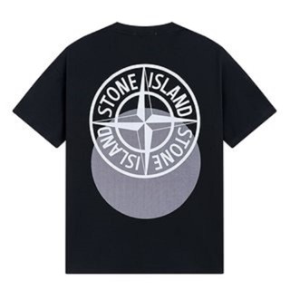 STONE ISLAND เสื้อยืด แขนสั้น พิมพ์ลายหิน ISLAND COMPASS สําหรับผู้ชาย และผู้หญิง