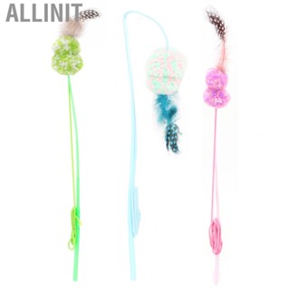 Allinit Funny Kitten Toy  Feather Wand Teaser Stick Bead Pet Play Game Toys NEW