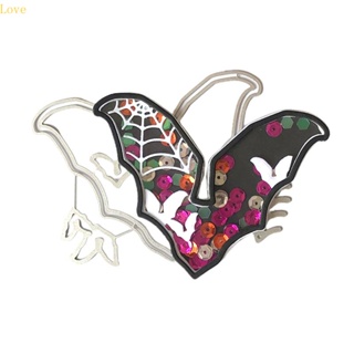 Love Halloween Bat Spider Web แผ่นแม่แบบโลหะ ตัดลายแมงมุม สําหรับตกแต่งงานหัตถกรรม วันเกิด