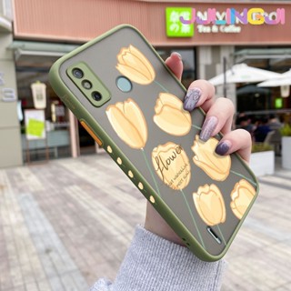 เคสซิลิโคนนิ่ม แบบใส ขอบสี่เหลี่ยม กันกระแทก ลายดอกไม้สีเหลือง สําหรับ Tecno Spark 6 Go Spark Go 2020 Spark Go 2021