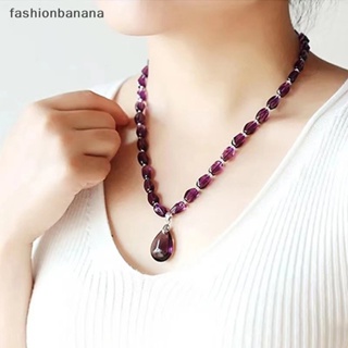 [fashionbanana] สร้อยคอ สร้อยข้อมือ คริสตัล อเมทิสต์ หินดิบ เครื่องประดับ