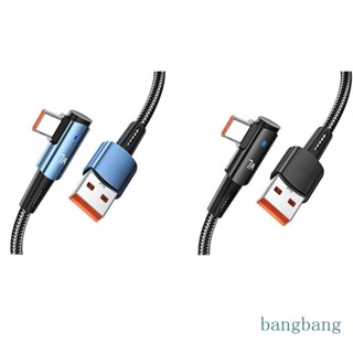 Bang สายเคเบิล USB C มุมขวา ความเร็วสูง ถ่ายโอนข้อมูล สายชาร์จเร็ว USB A ถึง USB C สายชาร์จโทรศัพท์