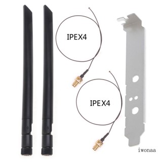 Iwo เสาอากาศ WiFi 2 4GHz 5GHz RP-SMA ตัวผู้ 20 ซม. IPEX MHF4