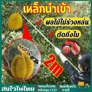 กรรไกรตัดกิ่ง (กรรไกรยาว 2 เมตร) กรรไกรตัดหนีบผลไม้ด้ามยาว มีการรับประกัน การเก็บผลไม้ การตัดที่เร็ว กรรไกรตัดผลไม้