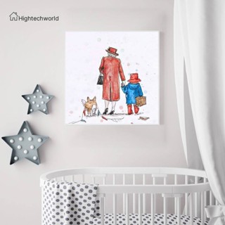 [Hightechworld.th] ภาพวาดปักเพชร ทรงกลม ลาย The Queen of England Paddington Bear 5D DIY