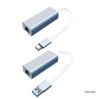 Iwo การ์ดแลนอีเธอร์เน็ต USB3 0 Type C เป็น RJ45 สําหรับดาวน์โหลดความเร็วสูง Win8 10 ระบบสวิตช์
