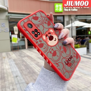 เคสซิลิโคนนิ่ม แบบใส ขอบสี่เหลี่ยม ลายหมีสตรอเบอร์รี่ กันกระแทก สําหรับ Xiaomi 10T 10T Pro Redmi k30s