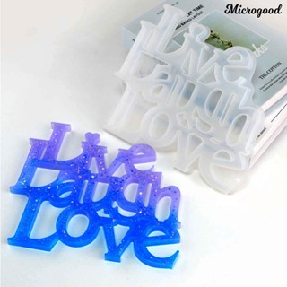 Mrc LIVE/LAUGH/LOVE แม่พิมพ์ซิลิโคนเรซิ่น รูปตัวอักษร 3D แฮนด์เมด DIY สําหรับทําขนม