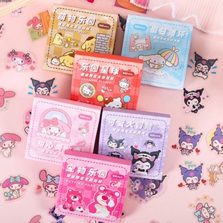 【อยู่ในการจัดส่ง】 100 ชิ้นสติกเกอร์การ์ด Sanrio Goo Kuromi Hello Kitty Sweet Pet Limited Gift Box Set Cuckoo Card Handbook Pvc Waterproof