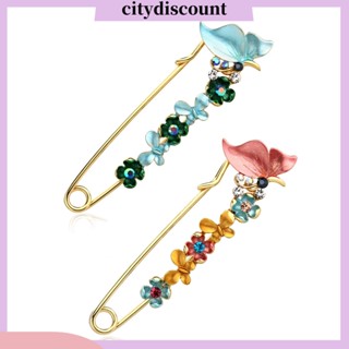 &lt;citydiscount&gt; แฟชั่นผู้หญิง หลากสี ดอกไม้ พลอยเทียม ผ้าพันคอ ผ้าคลุมไหล่ คลิปเข็มกลัด ตกแต่ง Pin