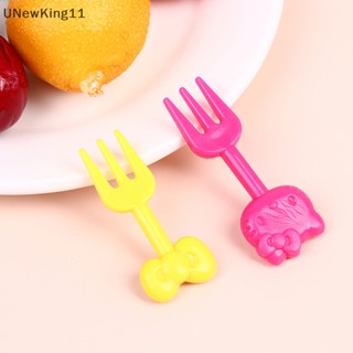 Unewking ส้อมจิ้มผลไม้ ลายการ์ตูนสัตว์น่ารัก ขนาดเล็ก สําหรับเด็ก 10 ชิ้น