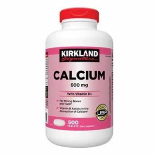 Kirkland Signature Calcium 600 mg. with Vitamin D3 500 Tablets ( EXP : AUG 2025 )