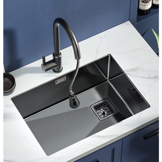 ซิงค์ ซิงค์ล้างจาน อ่างล้างจานสแตนเลส ซิงค์ดำหลุม ซิงค์สแตนเลส Kitchen sink stainless steel