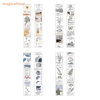 Magicalhour^^ เทปกาว ลายดอกไม้ สไตล์วินเทจ สําหรับสมุดบันทึก เครื่องเขียน