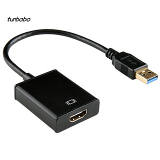 Turbobo ตัวแปลงวิดีโอเสียง USB 3.0 เป็น HDMI 1080P ความคมชัดสูง สําหรับคอมพิวเตอร์ Windows XP 10 8 7