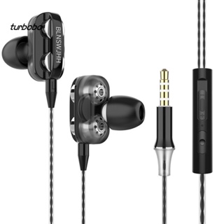 Turbobo HiFi หูฟังอินเอียร์สเตอริโอ เบสหนัก พร้อมไมโครโฟน สําหรับเล่นกีฬา