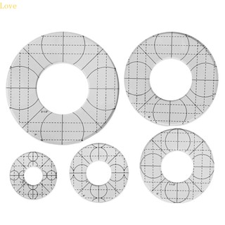 Love ไม้บรรทัด ทรงกลม กันลื่น สําหรับเย็บผ้า 5 ชิ้น