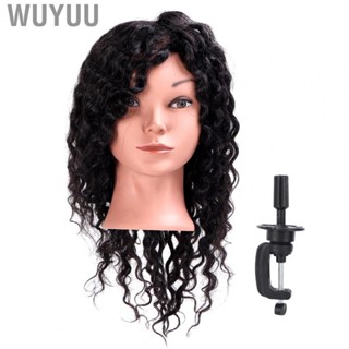 Wuyuu Mannequin Head  Hairstyling Training Silky Hair Fluffy for Barber Shop Home Beauty