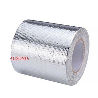 ALISOND1 เทปสติกเกอร์ไฟเบอร์กลาส สีเงิน มีกาวในตัว ทนความร้อน